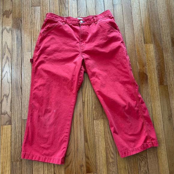 Tommy Hilfiger Cropped Red Carpenter Jeans - Picture 1 of 8